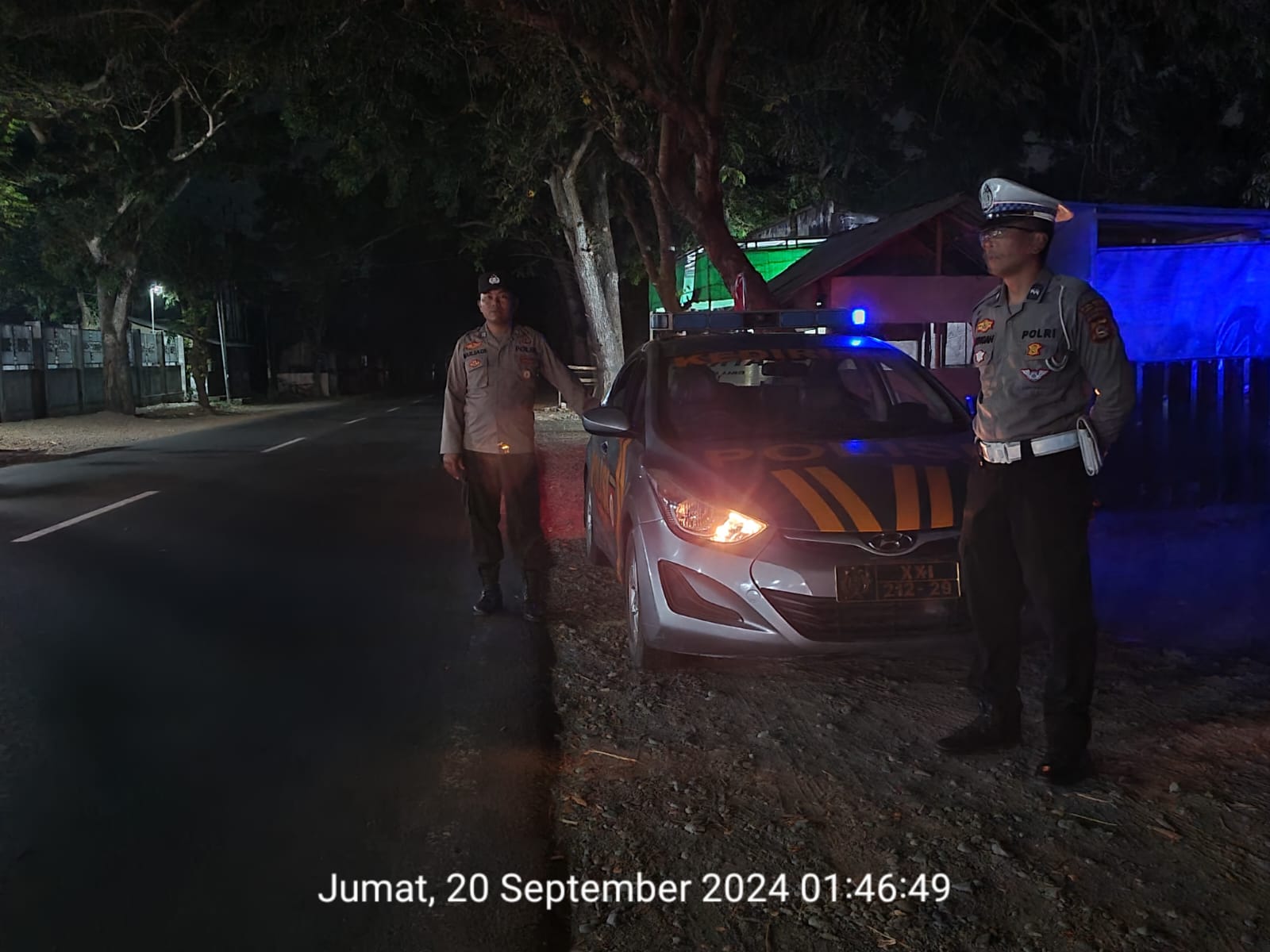 Patroli Blue Light Polsek Kediri Jaga Keamanan Perbatasan Lombok Barat-Lombok Tengah