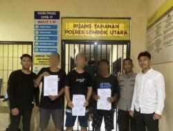 Sat Res Narkoba Polres Lombok Utara Ringkus 3 Orang Terduga Pengedar Ganja di Gili Trawangan 