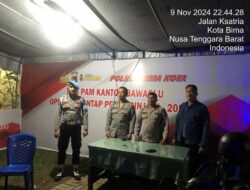 Personel OMP Rinjani 2024 Polres Bima Kota Intensifkan Pengamanan di Kantor KPU dan Bawaslu Kota Bima