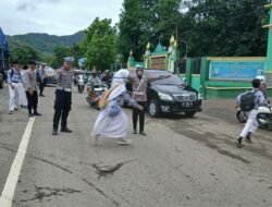 Polsek Rasanae Barat Laksanakan Giat Rawan Pagi di Depan MTsN 1 Padolo Kota Bima