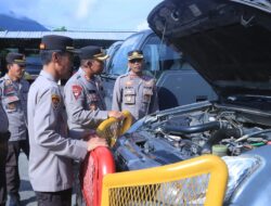 Upaya Peningkatan Pelayanan Masyarakat, Kapolres Sumbawa Barat Lakukan Pengecekan Kendaraan Dinas Polri