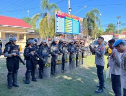 Kapolres Bima AKBP Eko Sutomo S.I.K.,M.I.K., Pimpin Latihan Pengendalian Massa Antisipasi May Day
