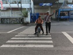 Sat Lantas Polres Bima Kota Laksanakan Strong Point Pagi, Antisipasi Kemacetan dan Laka Lantas