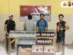 Berantas Jual Edar Miras, Tim Opsnal Polsek Sape Sita Ratusan Botol Bir dan Arak Bali