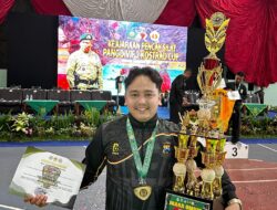 Personel Polres Lamongan, Bripda Sholeh Maulana, Raih Medali Emas di Pencak Silat Pangdivif 2 Cup 2025