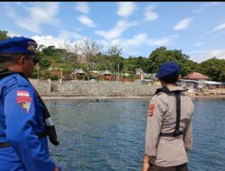 Personel Sat Polairud Laksanakan Patroli di Pantai Kolo, Jaga Situasi Wisata Tetap Kondusif