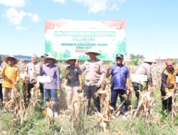 Polres Dompu Laksanakan Panen Raya Kuartal II dan Terhubung dalam Zoom Meeting dengan Presiden RI