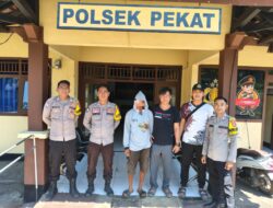POLSEK PEKAT AMANKAN TERDUGA PELAKU PENCABULAN DAN PEMERKOSAAN TERHADAP ANAK DI BAWAH UMUR