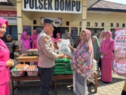 POLSEK DOMPU SALURKAN BANTUAN SOSIAL DALAM RANGKA HARI BHAYANGKARA KE-80, WUJUD KEPEDULIAN POLRI KEPADA MASYARAKAT