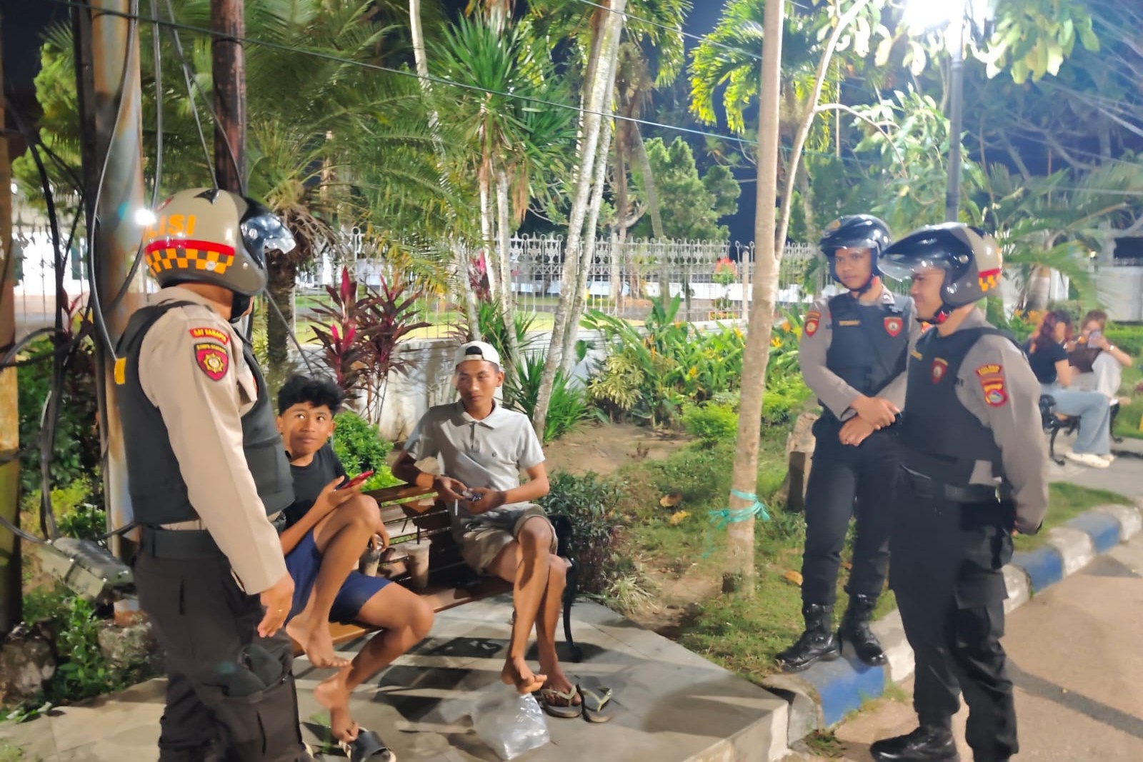 Jaga Kamtibmas, Tim Patroli Perintis Presisi Polres Lombok Barat Sisir Area Giri Menang Park