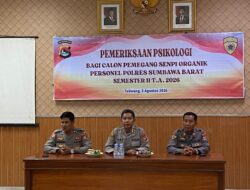 Pastikan Pemegang Senpi Organik Layak Secara Psikologis, Polres Sumbawa Barat Gelar Pemeriksaan Psikologi Personel