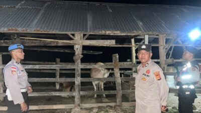 Gelar Patroli KRYD Dini Hari, Polsek Sekotong Sasar Area Kandang Ternak Warga di Cendi Manik